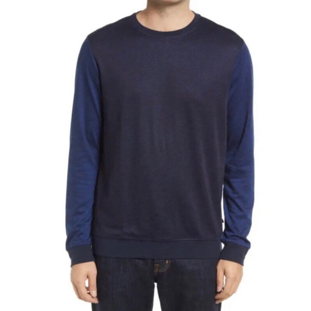 Robert Barakett Mens Size XL Navy Blue Lightweight Harkness Crewneck Sweater